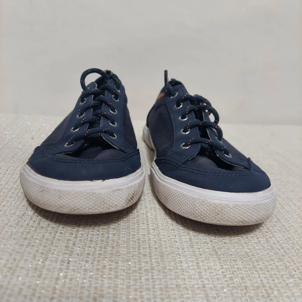 Sperry Deckfin‎ Top Sider Navy Blue Kid's Canvas Lace Up Casual Sneakers 2.5M